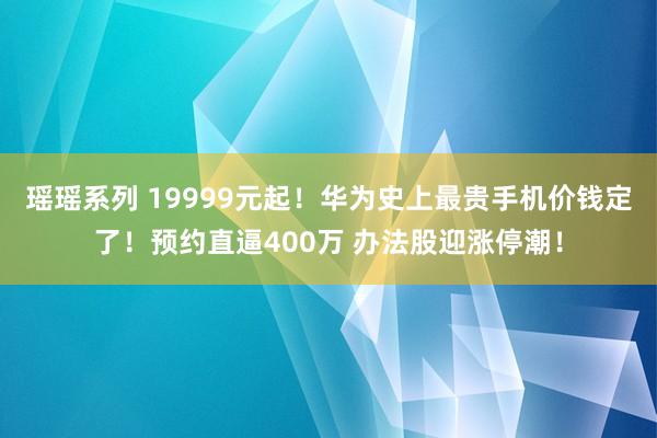 瑶瑶系列 19999元起！华为史上最贵手机价钱定了！预约直逼400万 办法股迎涨停潮！