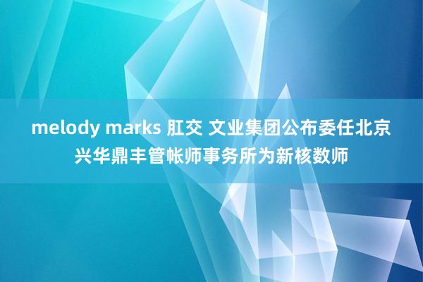 melody marks 肛交 文业集团公布委任北京兴华鼎丰管帐师事务所为新核数师