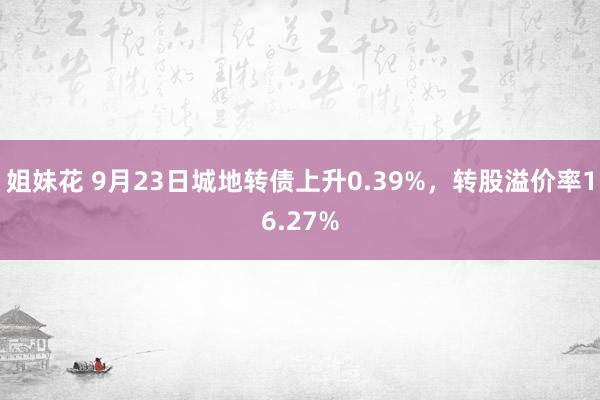 姐妹花 9月23日城地转债上升0.39%，转股溢价率16.27%