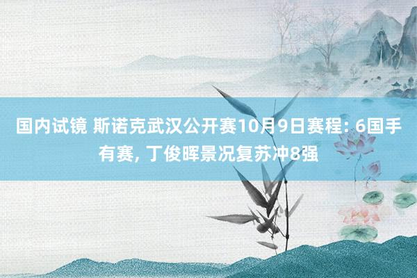 国内试镜 斯诺克武汉公开赛10月9日赛程: 6国手有赛， 丁俊晖景况复苏冲8强