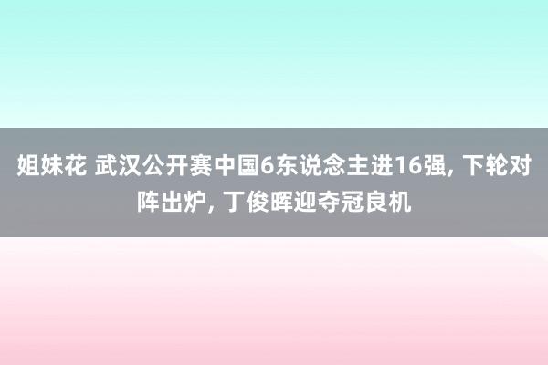 姐妹花 武汉公开赛中国6东说念主进16强， 下轮对阵出炉， 丁俊晖迎夺冠良机