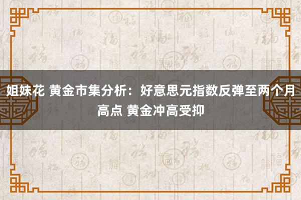 姐妹花 黄金市集分析：好意思元指数反弹至两个月高点 黄金冲高受抑