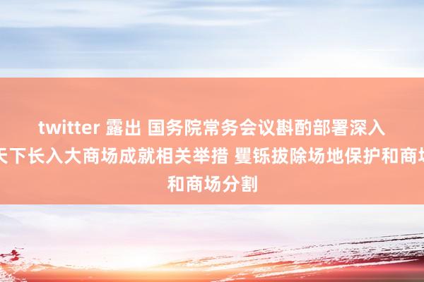 twitter 露出 国务院常务会议斟酌部署深入鼓吹天下长入大商场成就相关举措 矍铄拔除场地保护和商场分割