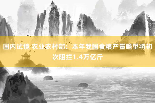 国内试镜 农业农村部：本年我国食粮产量瞻望将初次阻拦1.4万亿斤