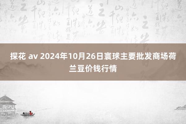 探花 av 2024年10月26日寰球主要批发商场荷兰豆价钱行情