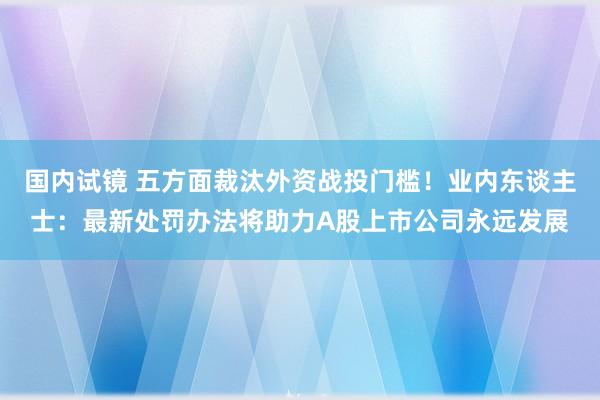 国内试镜 五方面裁汰外资战投门槛！业内东谈主士：最新处罚办法将助力A股上市公司永远发展