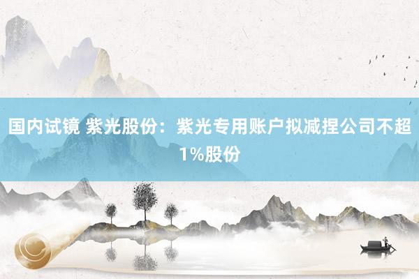 国内试镜 紫光股份：紫光专用账户拟减捏公司不超1%股份