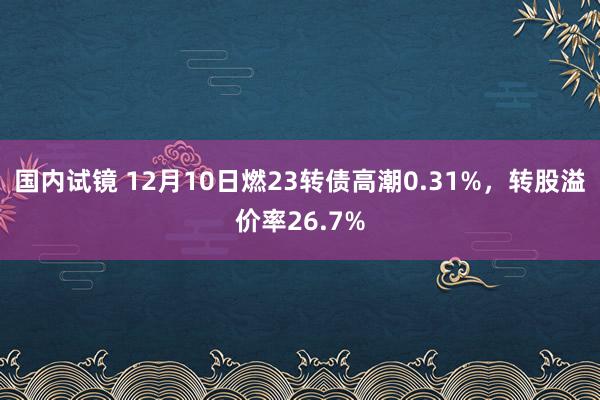 国内试镜 12月10日燃23转债高潮0.31%，转股溢价率26.7%