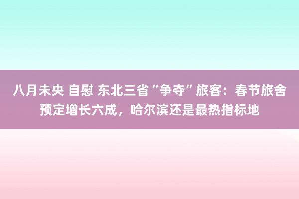 八月未央 自慰 东北三省“争夺”旅客：春节旅舍预定增长六成，哈尔滨还是最热指标地