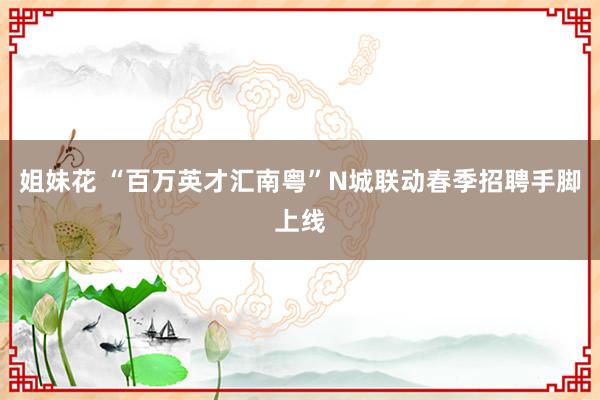 姐妹花 “百万英才汇南粤”N城联动春季招聘手脚上线